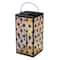 Glitzhome® 11" LED Black Metal Cutout Pattern Solar Powered Hanging Lantern